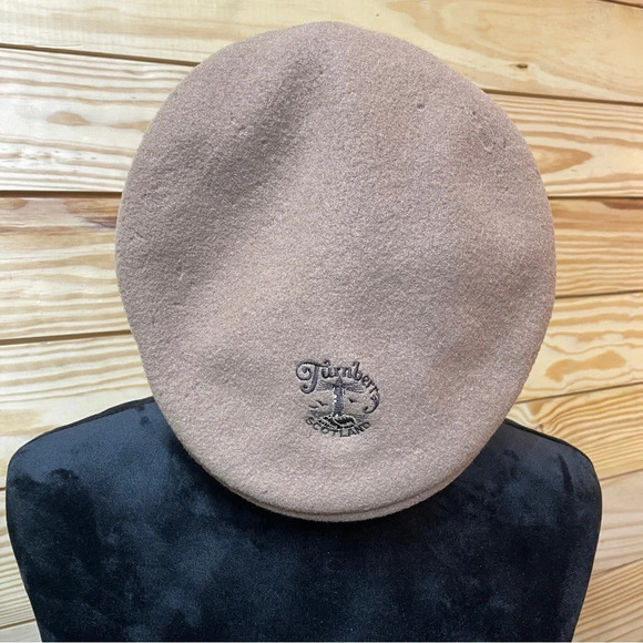 Vintage Royal Troon Golf Club Flat Cap Beret Camel Tan with Perfect Logo Kangol - Picture 7 of 9